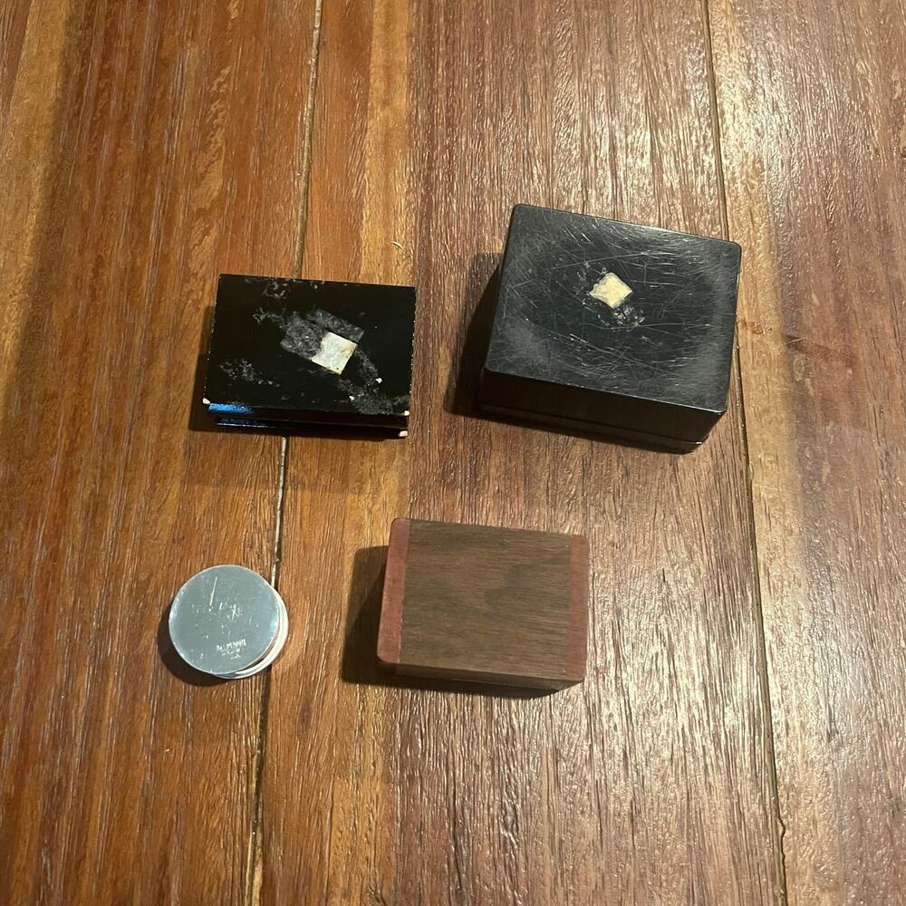 Mini Trinket Box Collection Russian Lacquered, Vintage Inlaid Nativity Lot of 4 - Picture 8 of 8